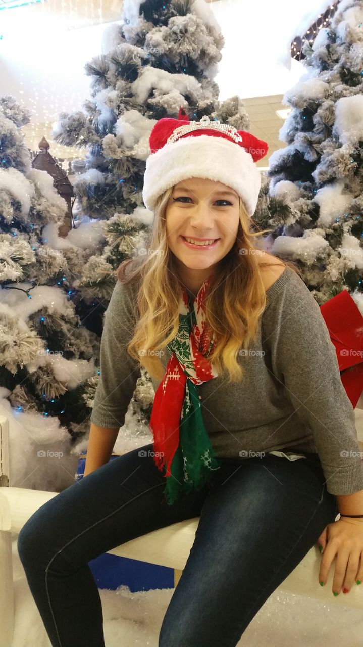 Girl posed did Christmas