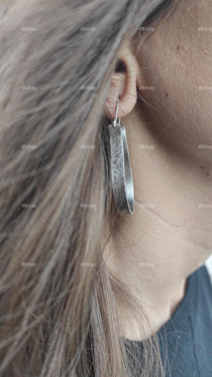 handmade, silver, hammered hoops, made with passion.