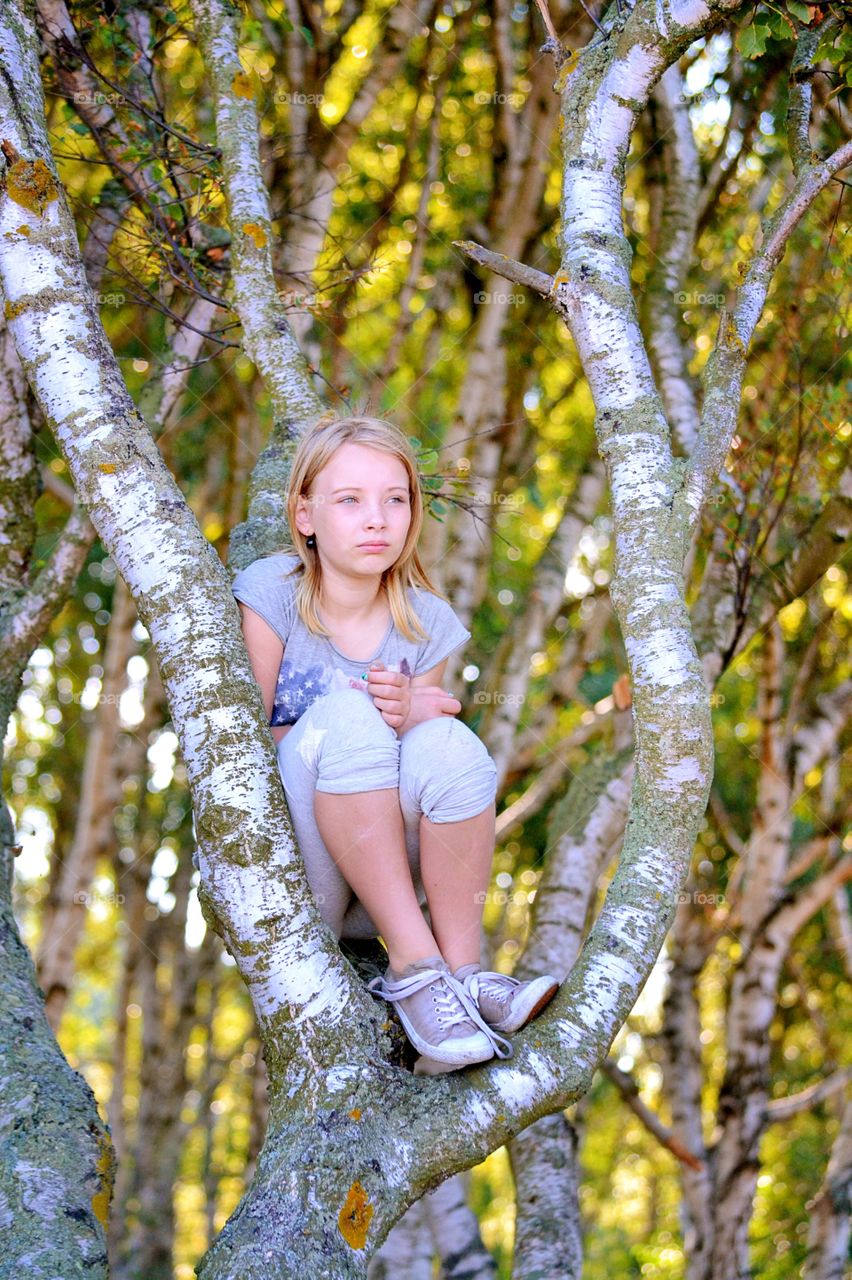 Girl in a tree