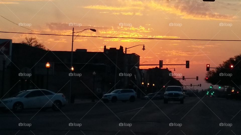 Small town sunset