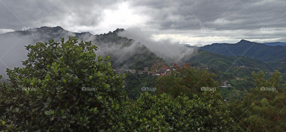 Beautiful nature with hills and clouds