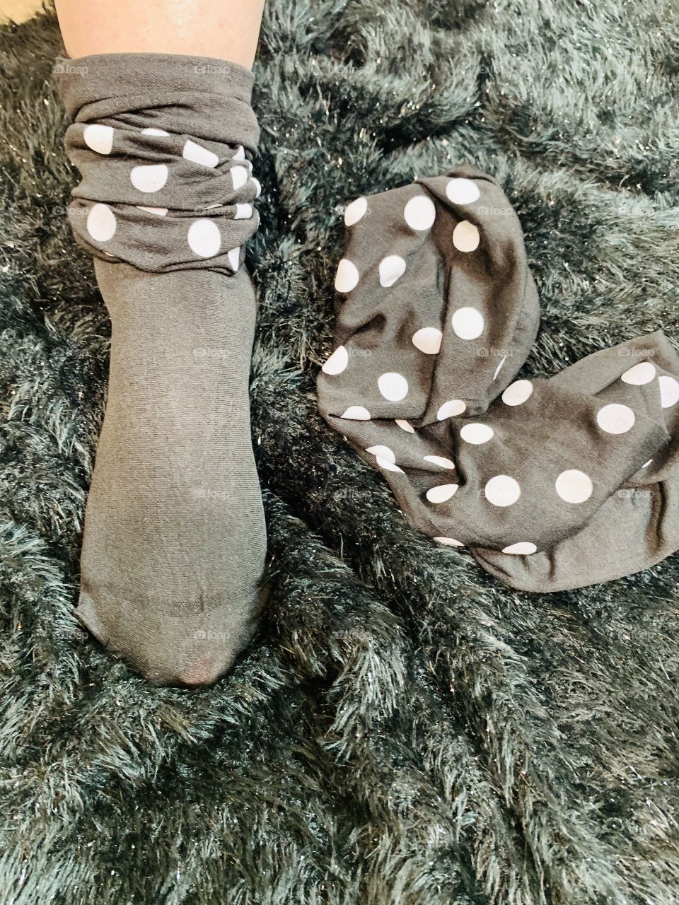 One sock off, one sock on