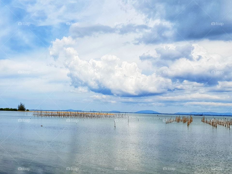 Blue clouds above Pattani bay,Thailand