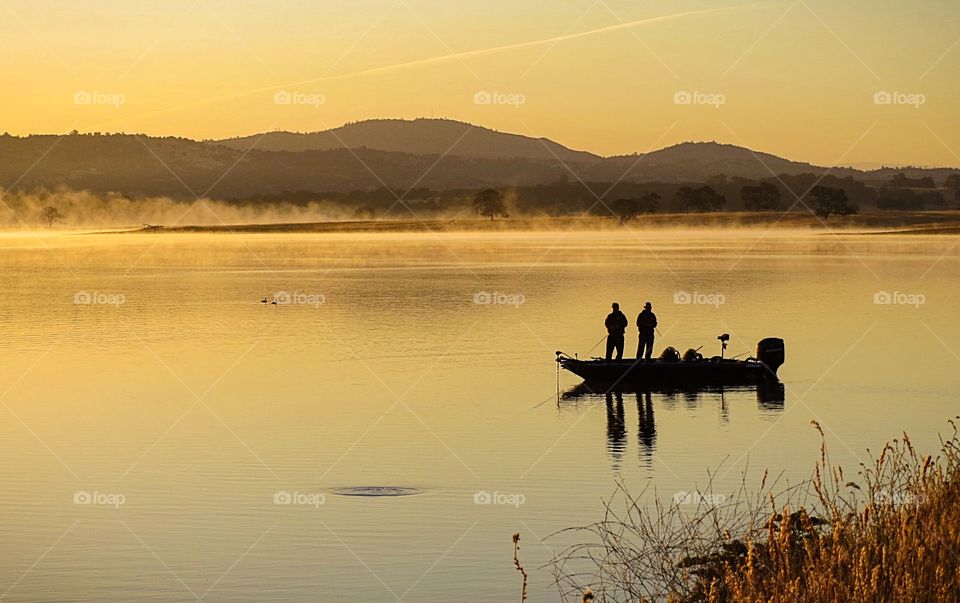 Fishing at dawn time