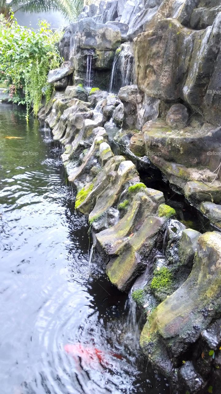 Waterfall on the park