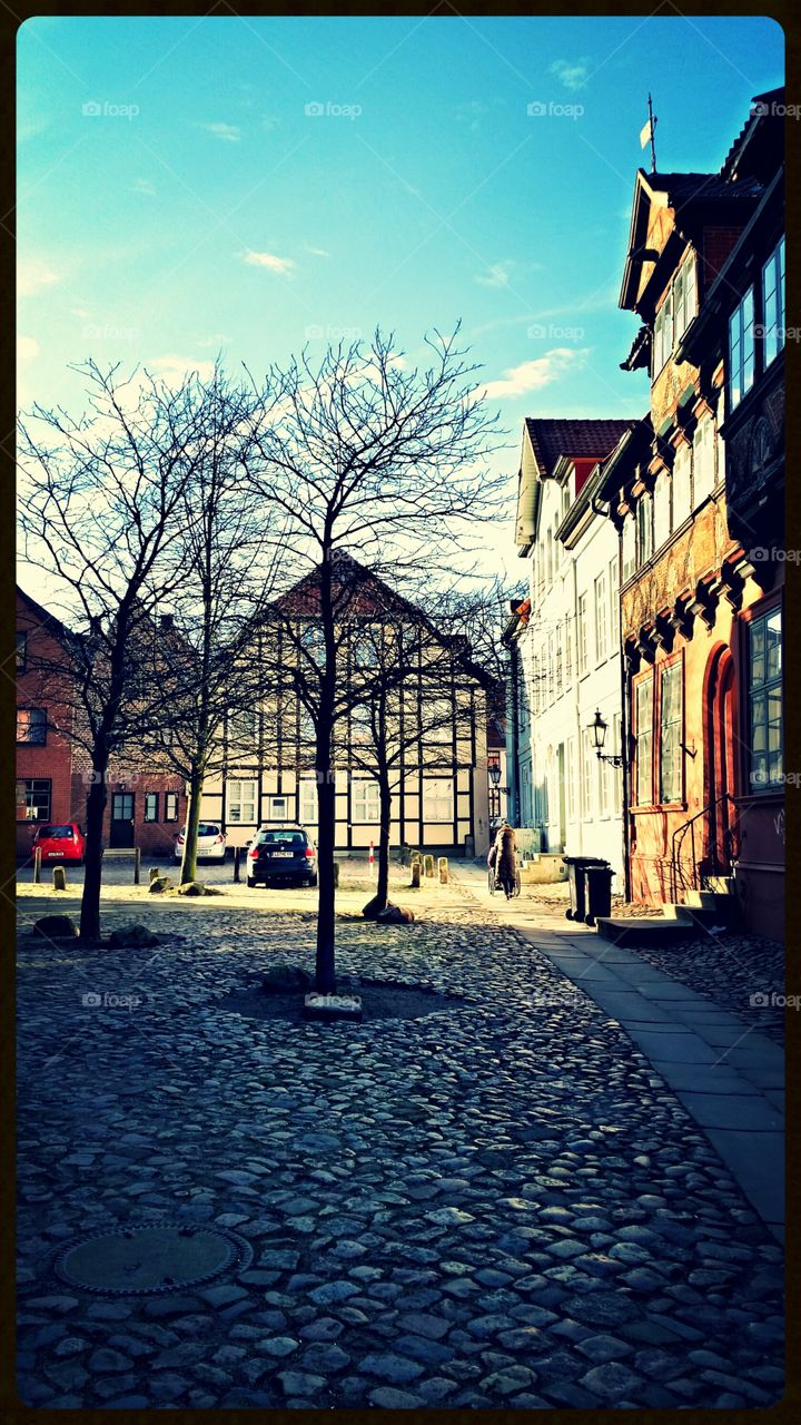 German city . walking on a sunny Sunday in Lüneburg