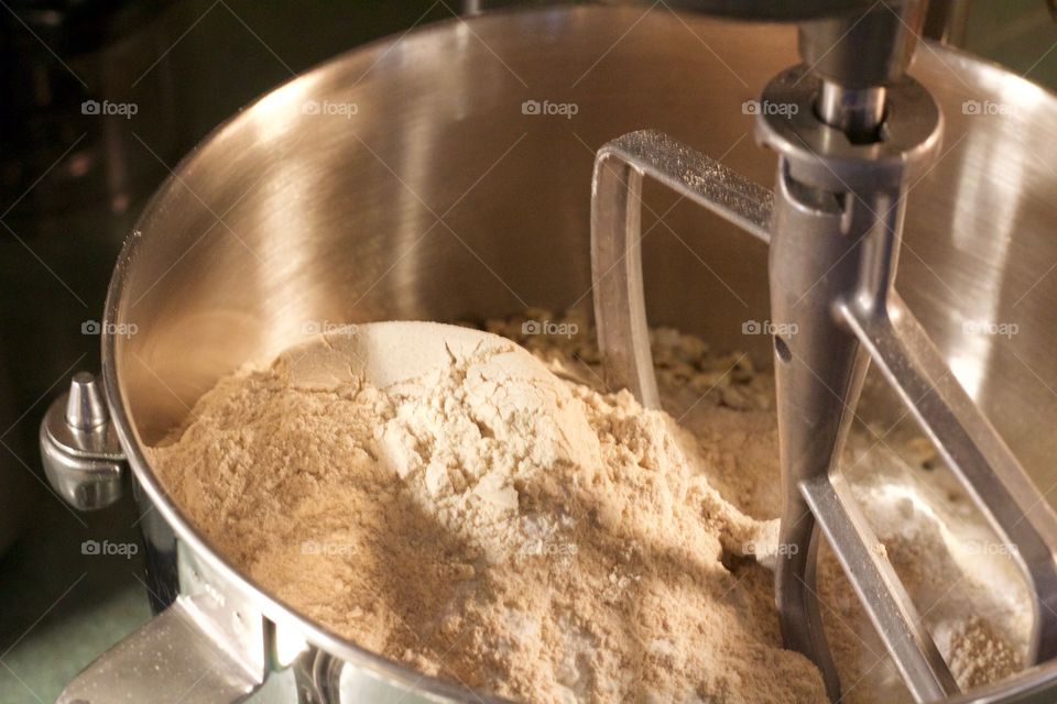 Mixing dry ingredients in a stand mixer