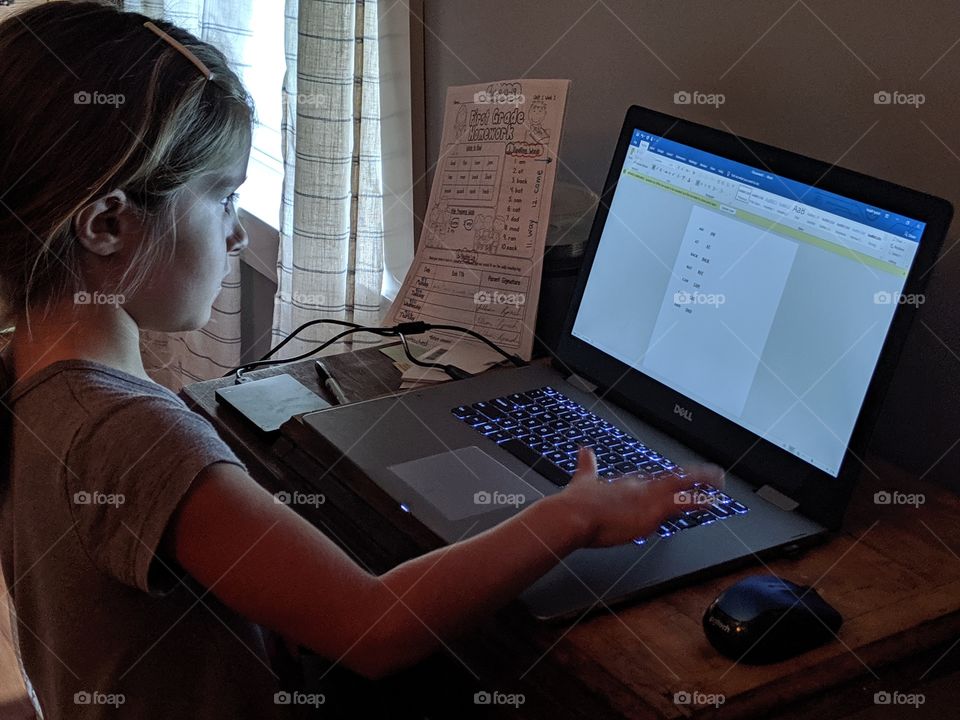 Computer, Laptop, Screen, Girl, People
