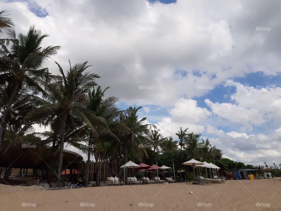 A scenery on the sandy beach in the morning