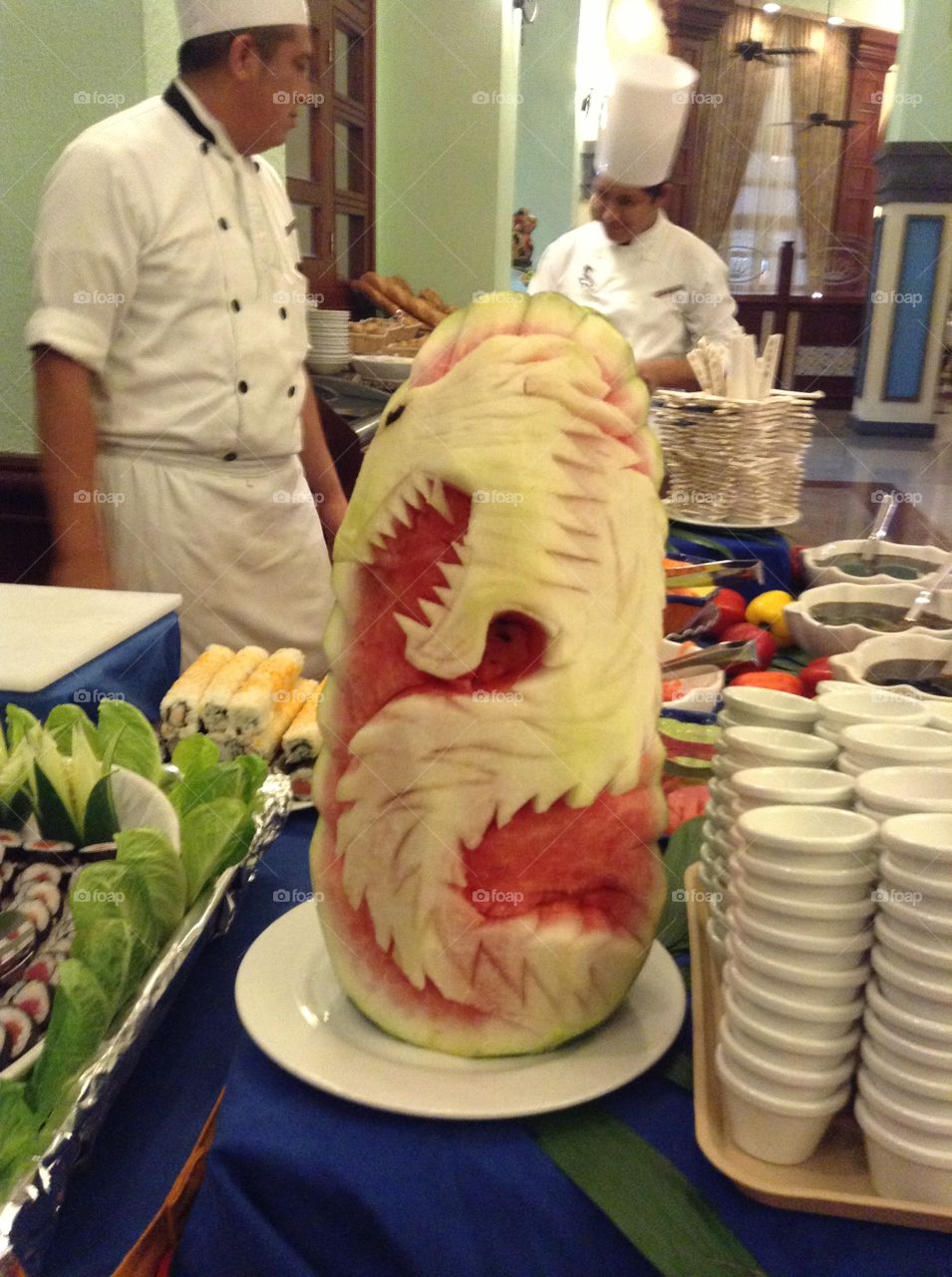 Dragon melon. This is a photo I took in Mexico of a watermelon I saw at dinner
