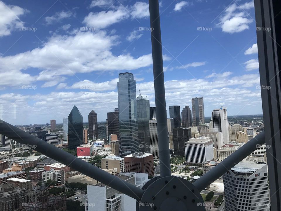 Beautiful views of Dallas TX. Rotating restaurant.