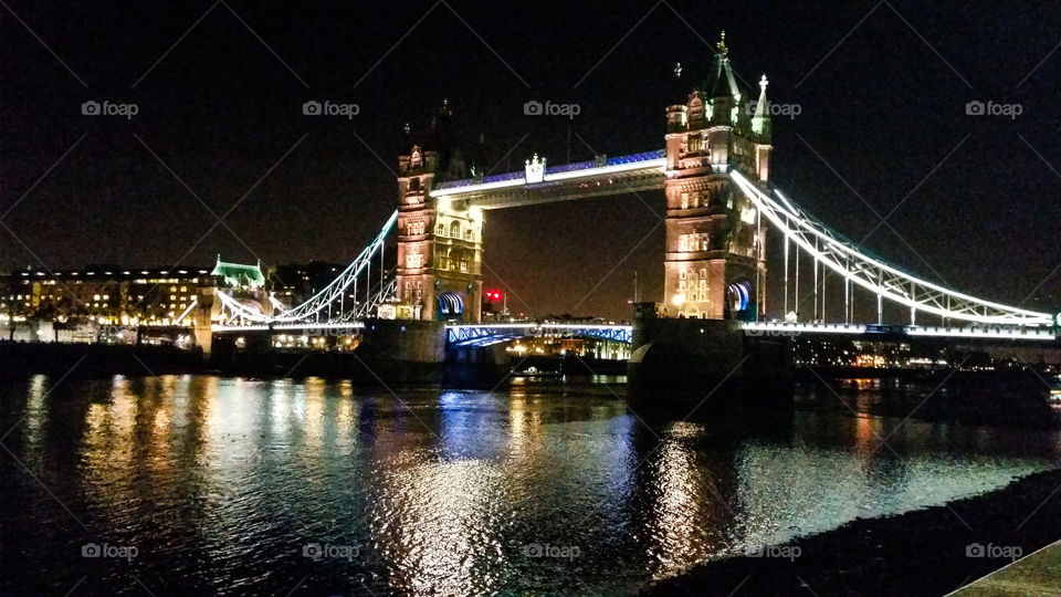 Tower Bridge on a clear night