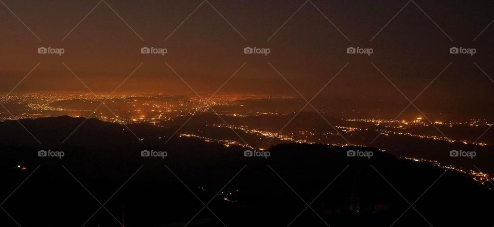 Beautiful mountain night view scenery