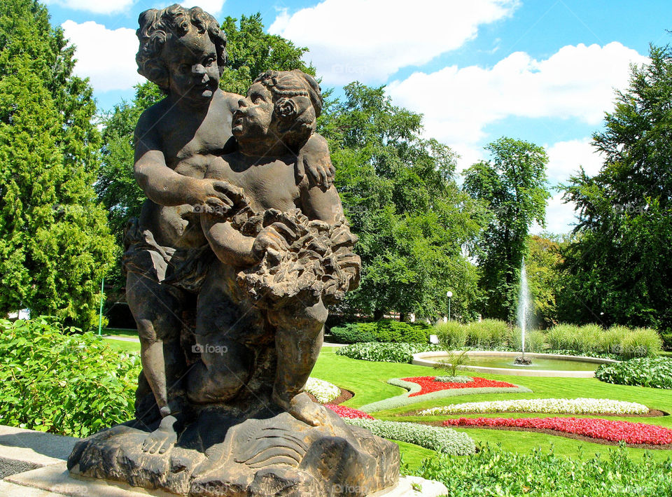 A statue in a park in Prague