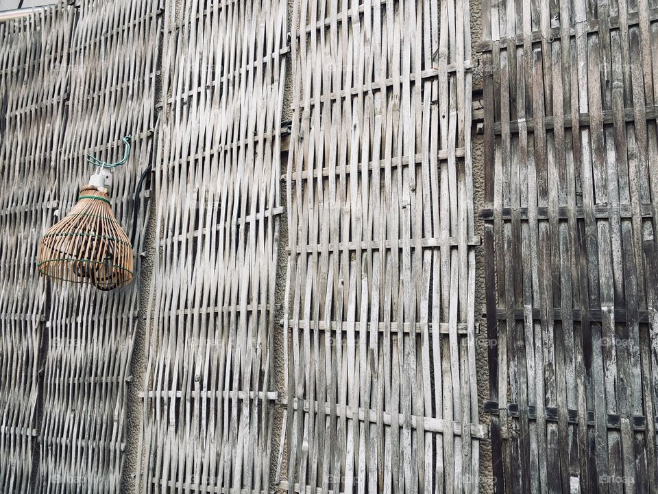 Bamboo on wall 