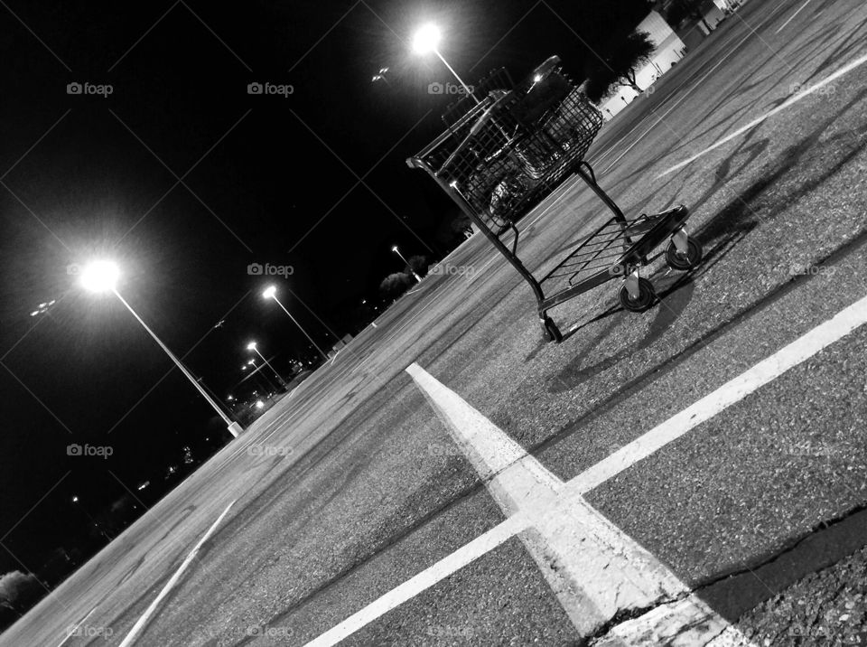 Evening in Empty Parking Lot