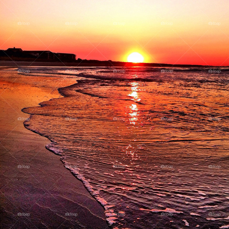 beach ocean sunset sun by shannonsteele