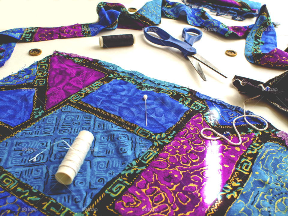 Sewing an apron