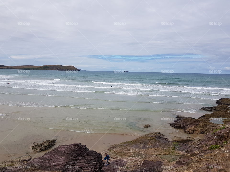 Surf conditions at Polzeath