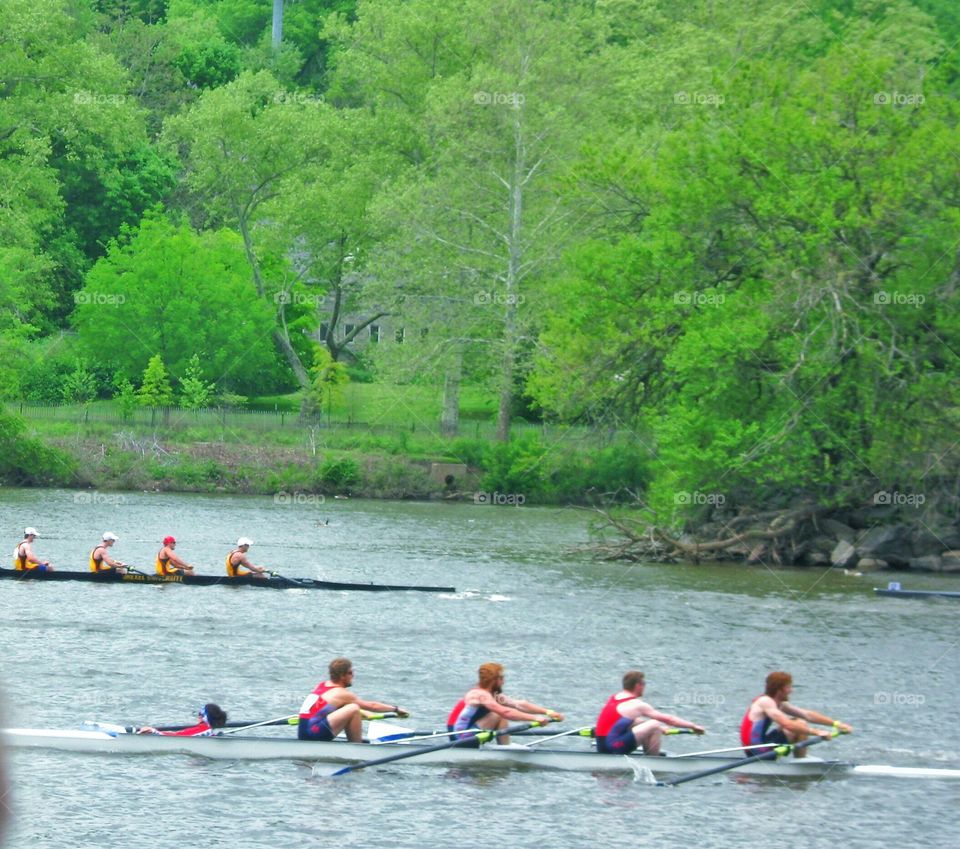 Rowing. Universities rowing races in Philadelphia