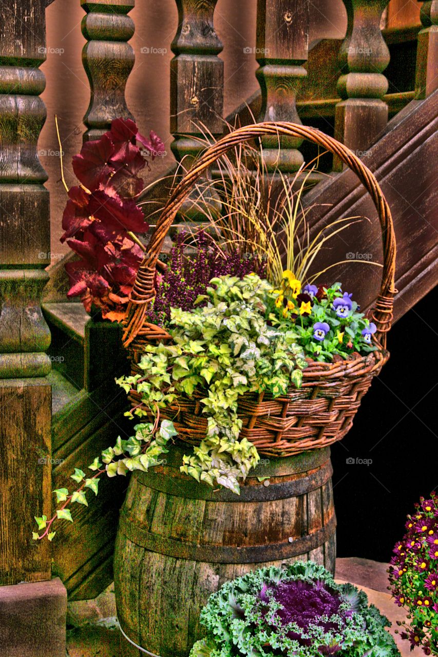 bouquet. a basket of flowers