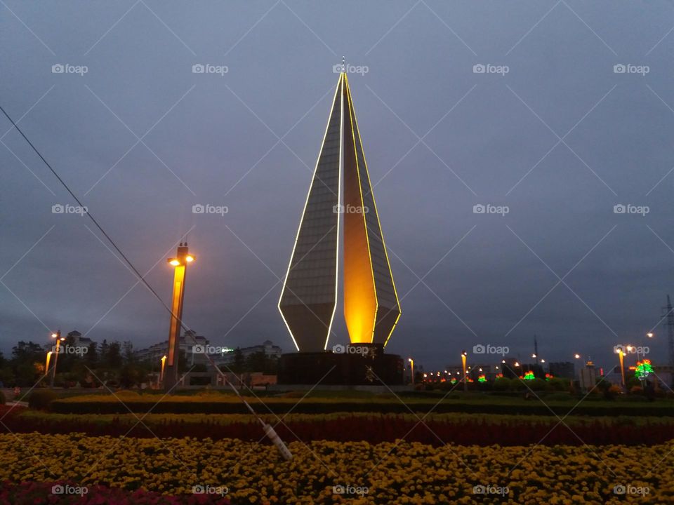 a monument in a small chinese city which i saw in my trip to china