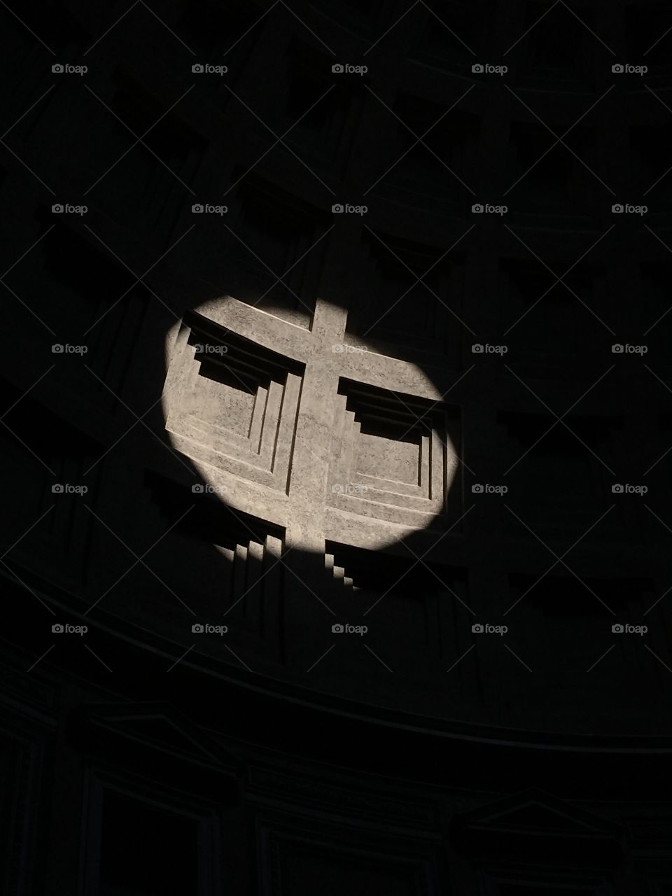Cross on Pantheon ceiling