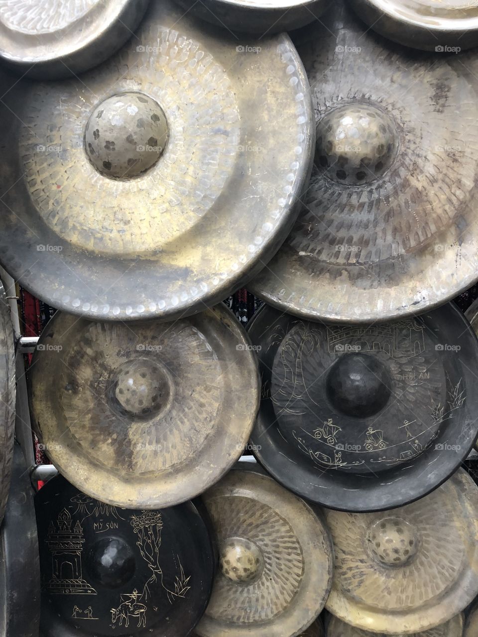 Asian metal gongs