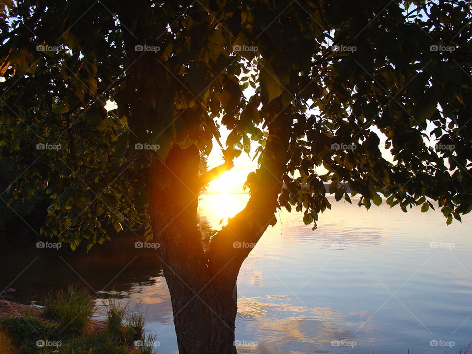 Sunset over the lake 