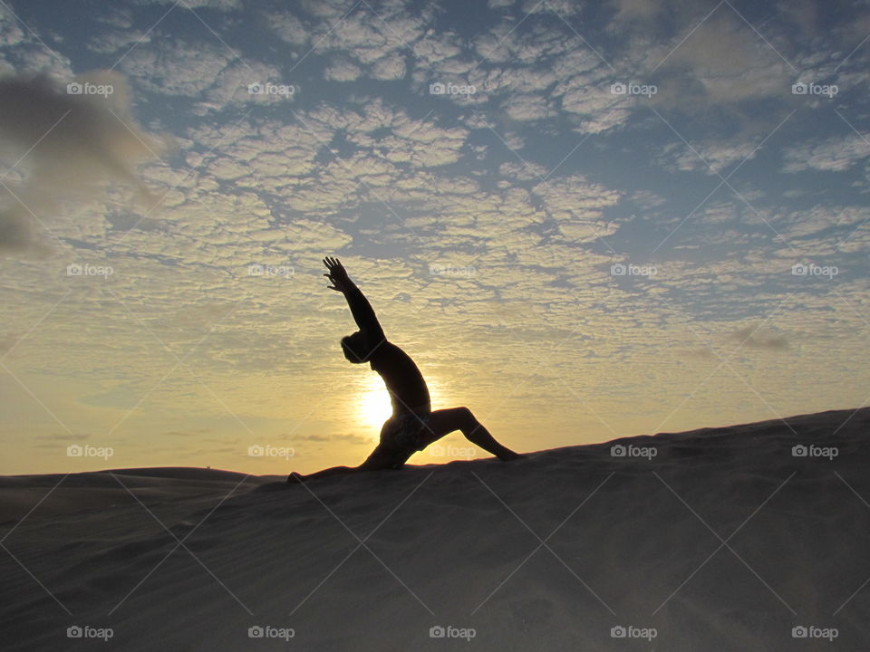 Yoga on the sunset