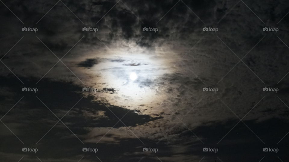 Full moon in sky during night