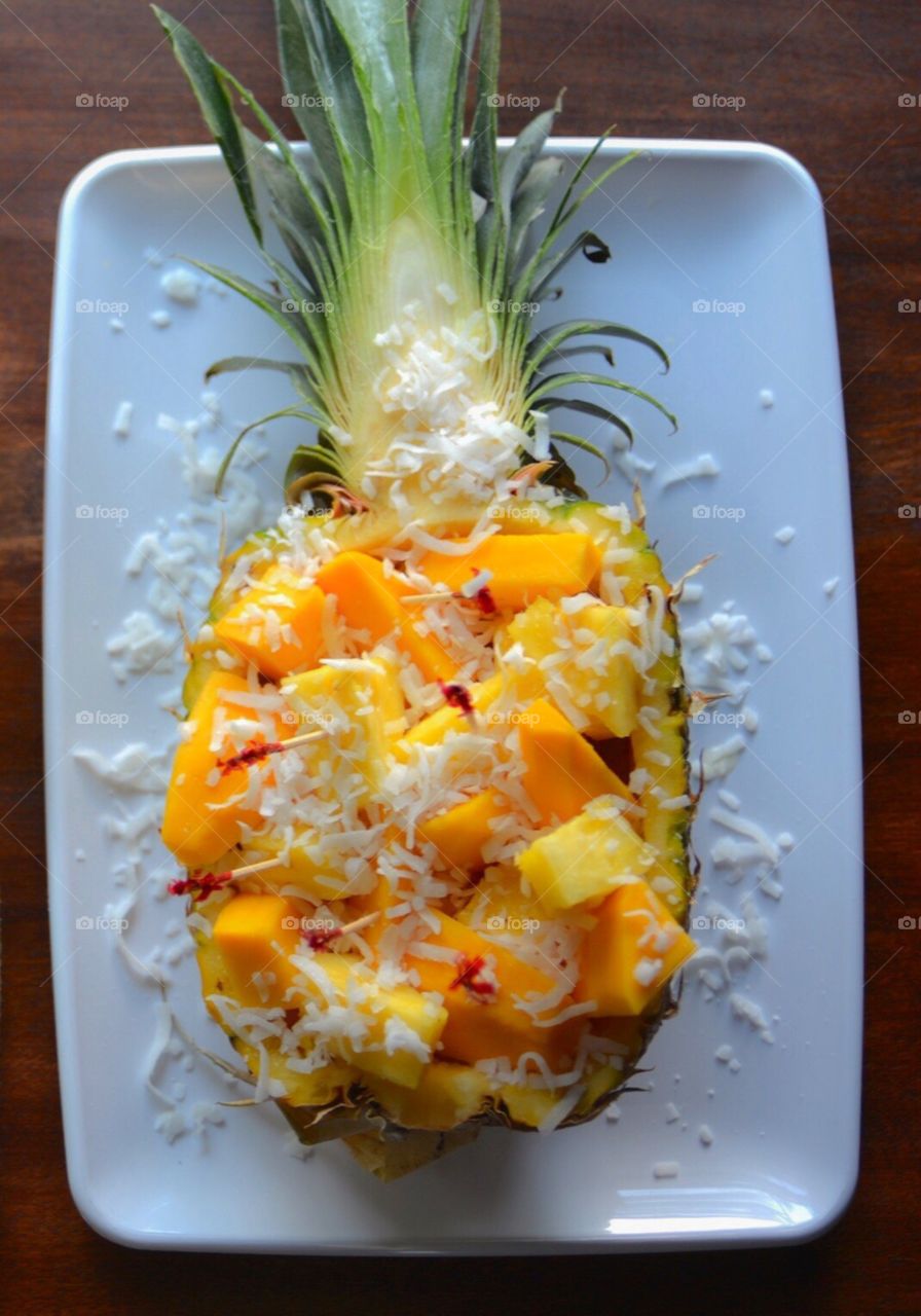 Pineapple tropical salad