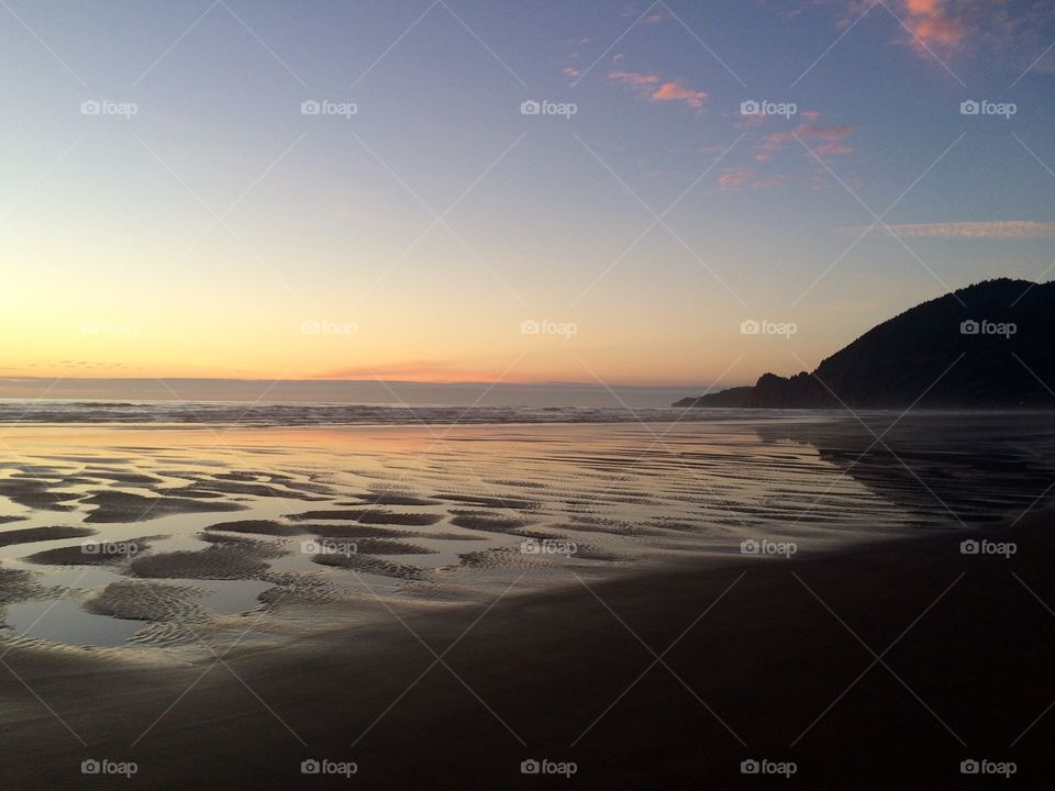 Oregon beach sunset 