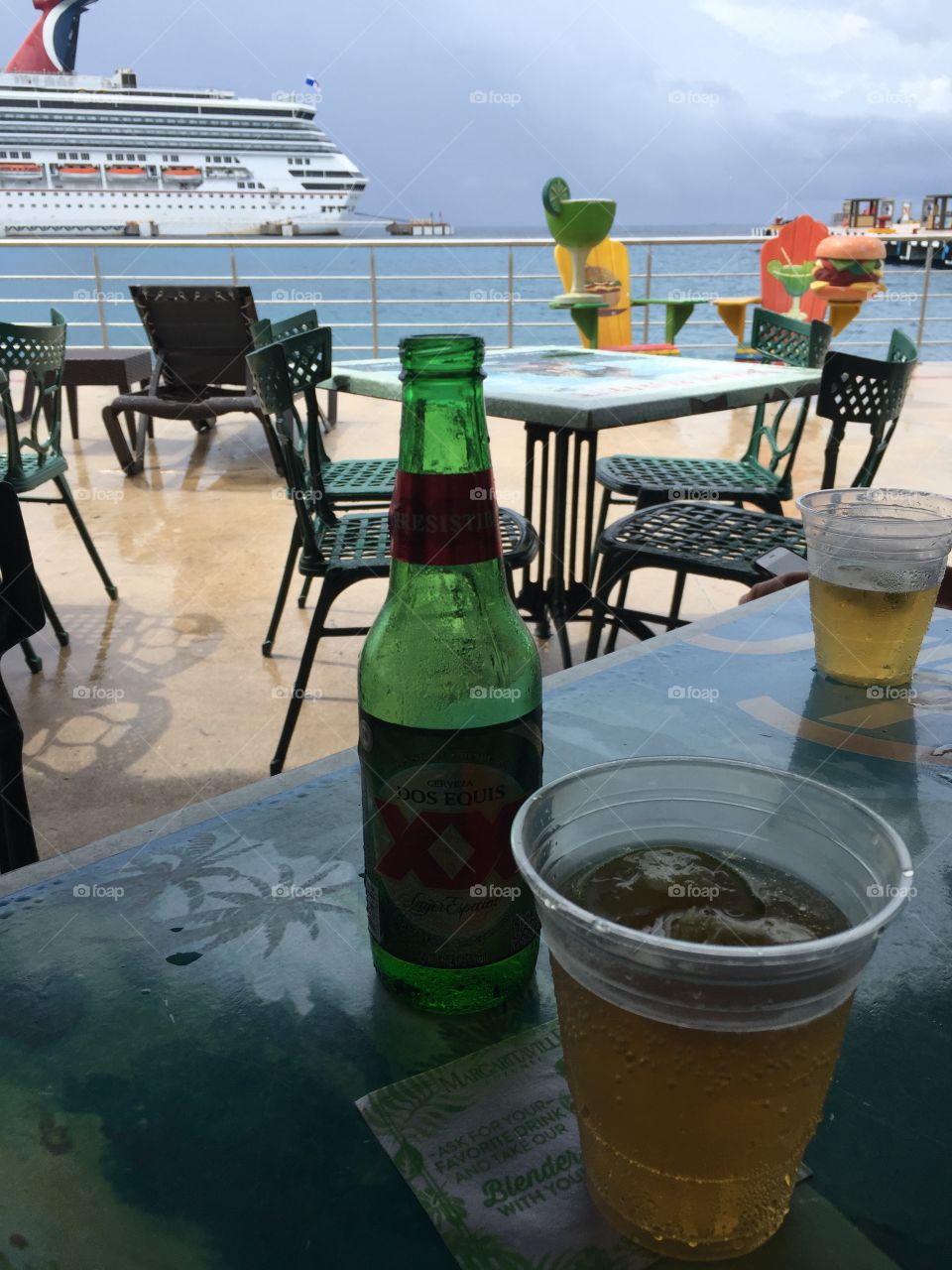 Drinking Beer at cruise port