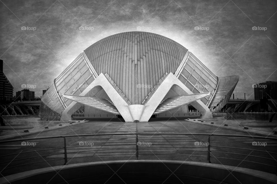 City of arts and science. Valencia on a cloudy day