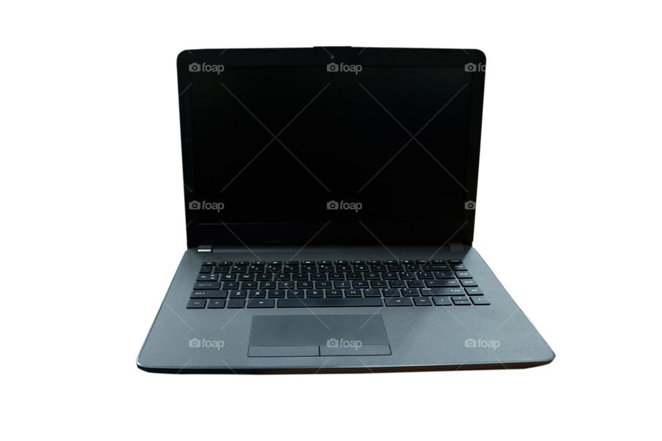 Portable computer or laptop on a white background