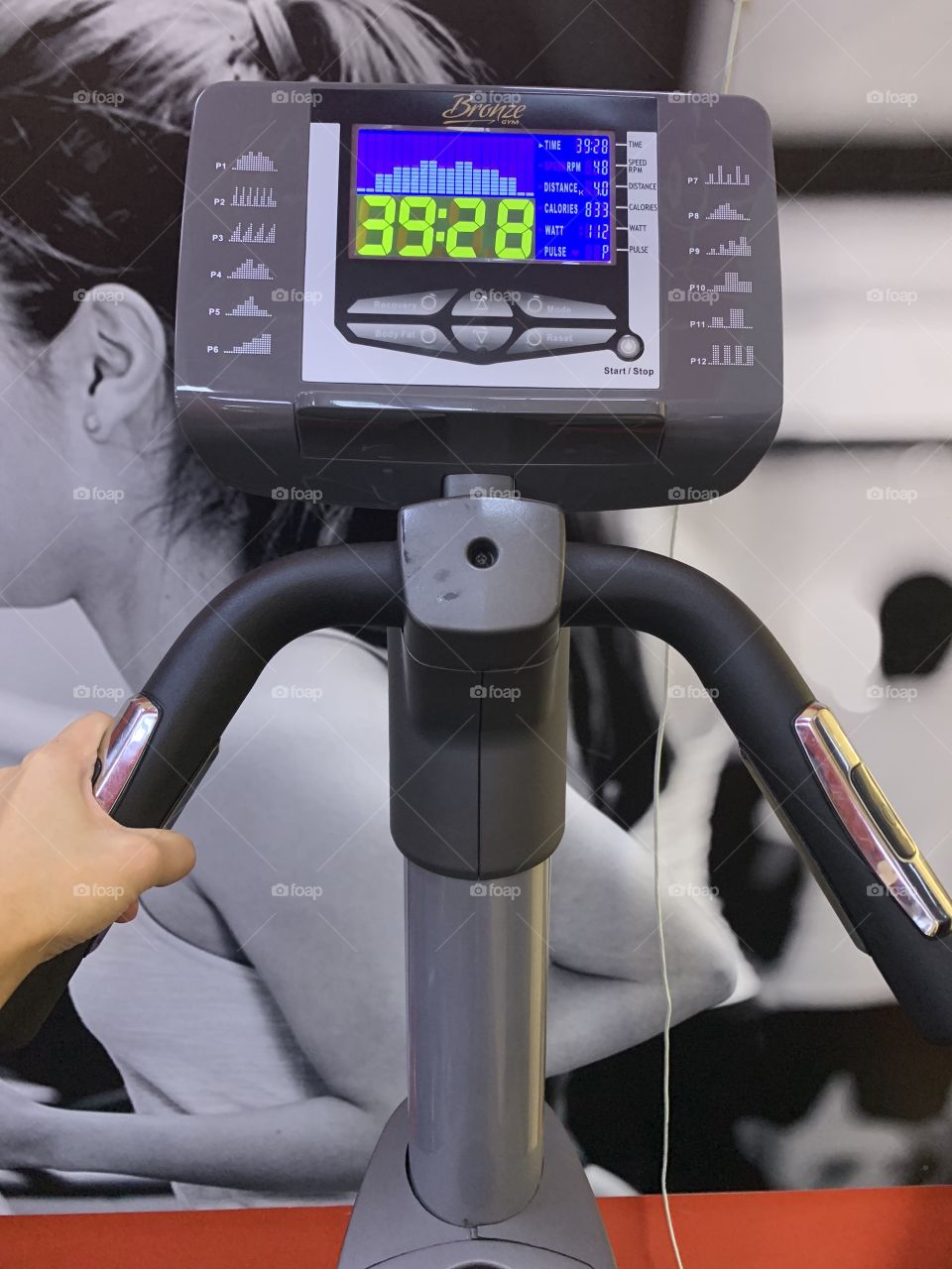 simulator display in the gym. Losing weight...