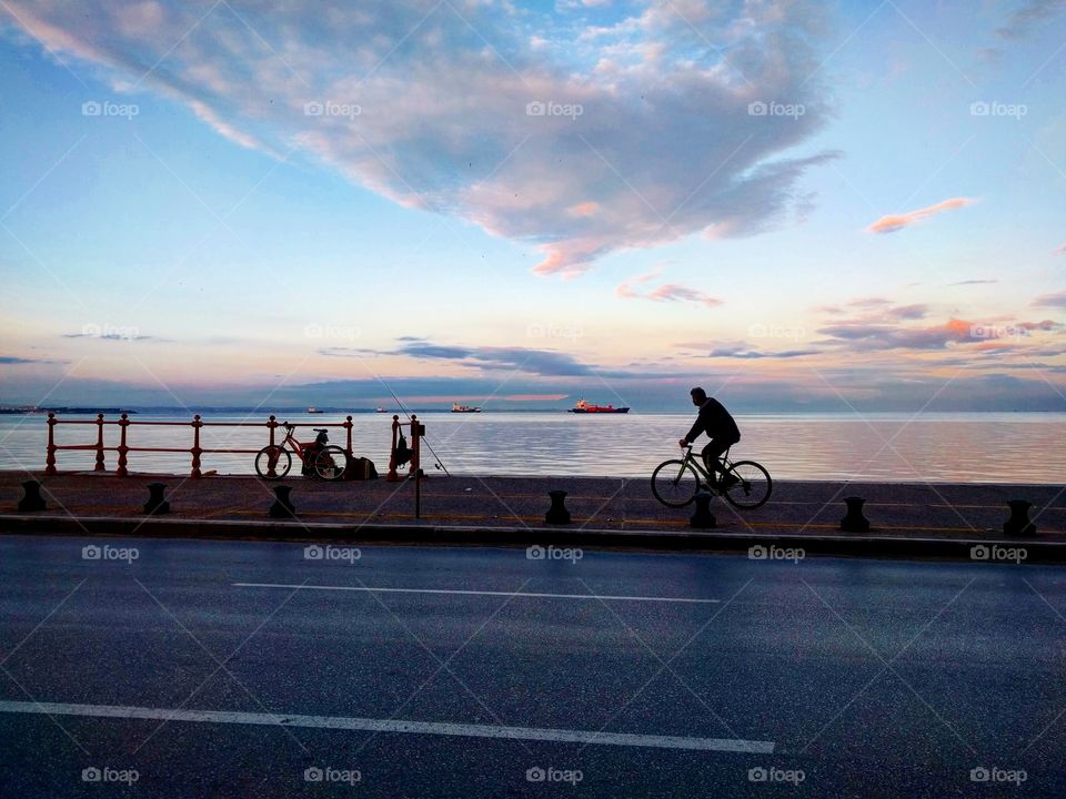 Cycling at dawn