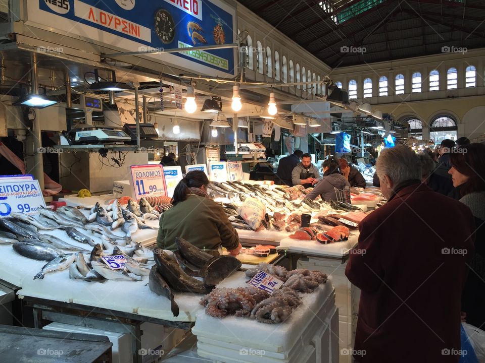 Greece market fish 