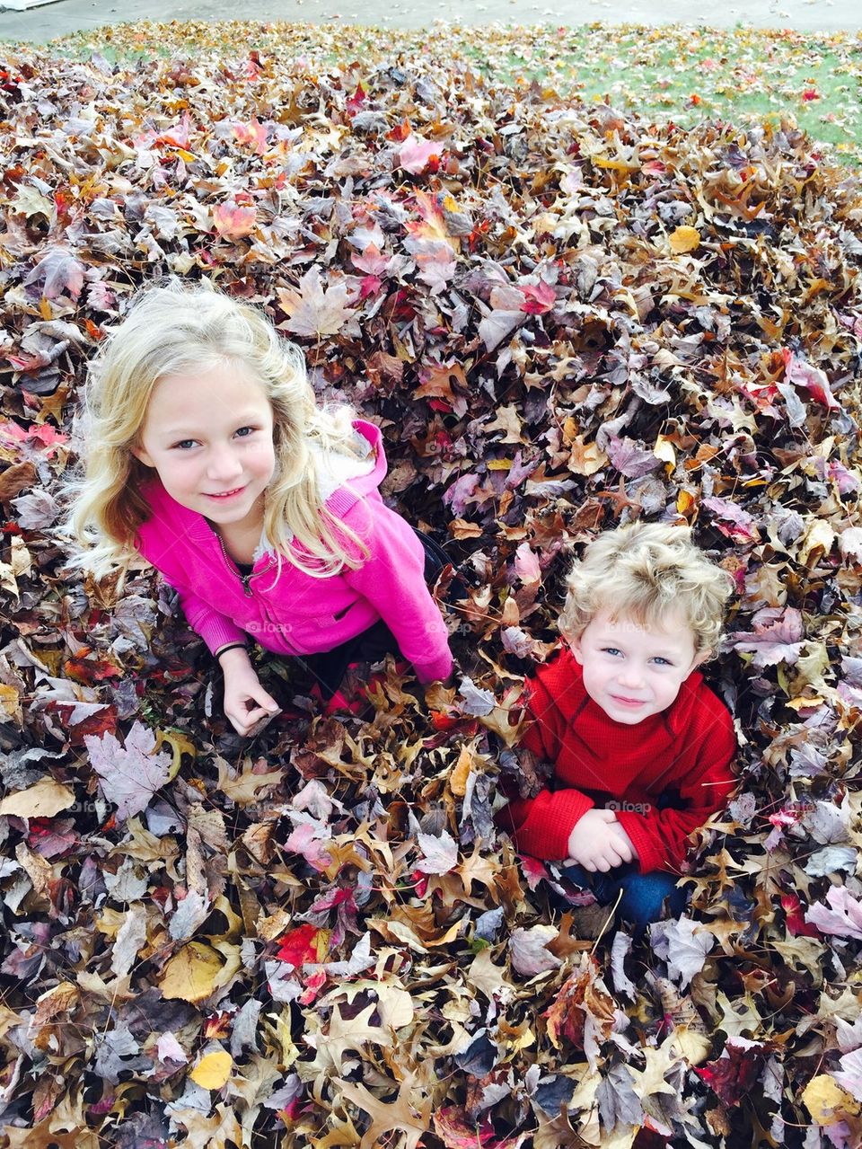 Playing in the leaves