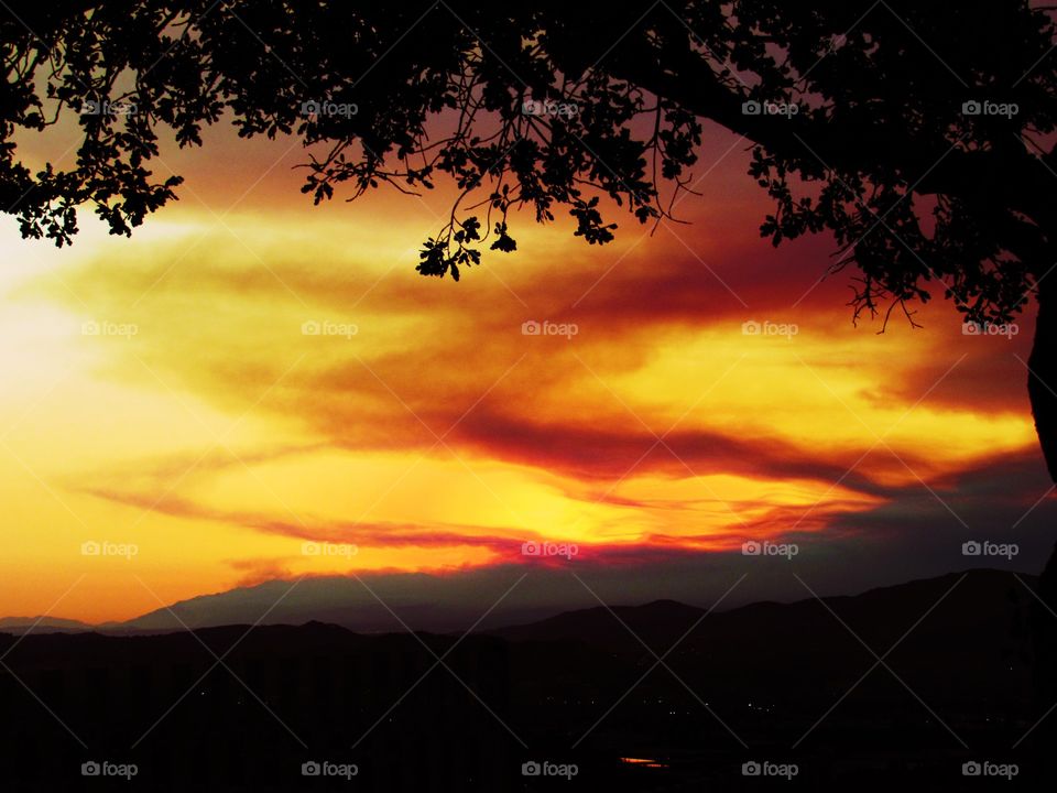 Smoke in the sunset California