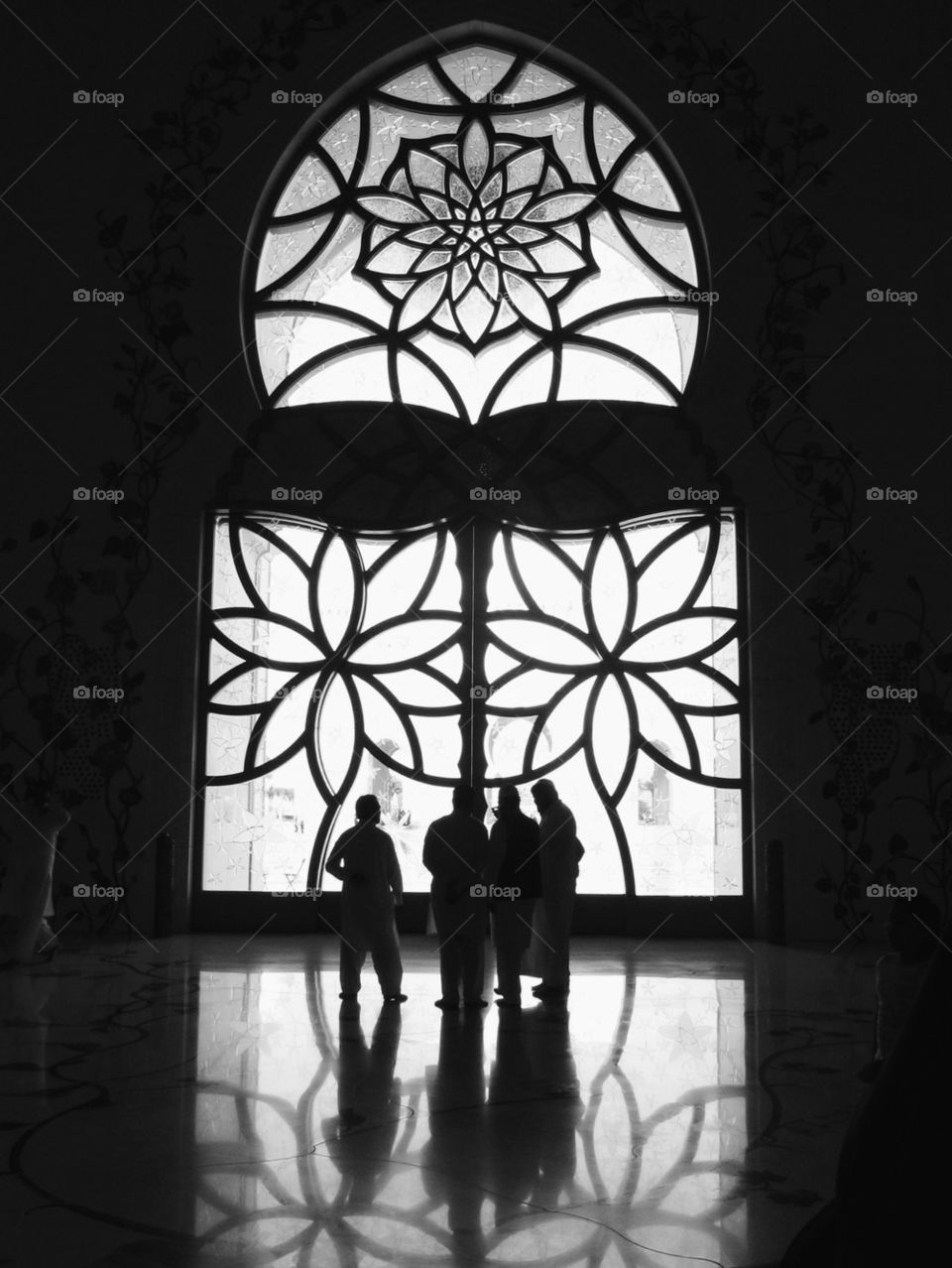 At the Grand Mosque in Abu Dhabi