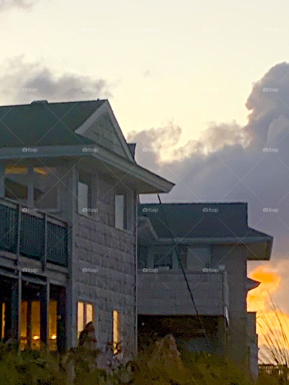 Beach house sunset 