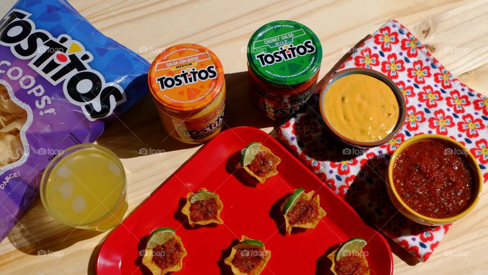Tostitos packet and jars