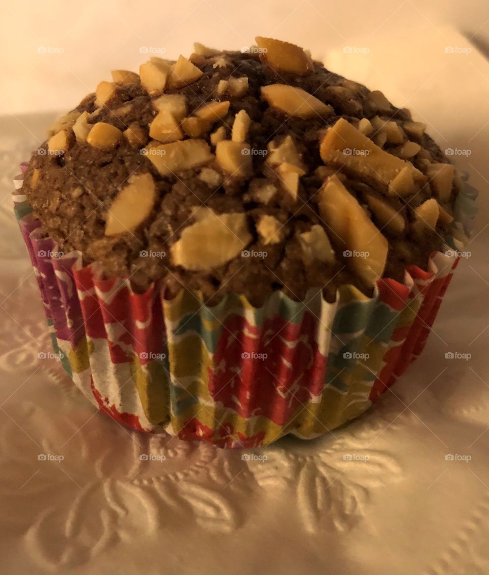 Brownie cupcake with nuts 