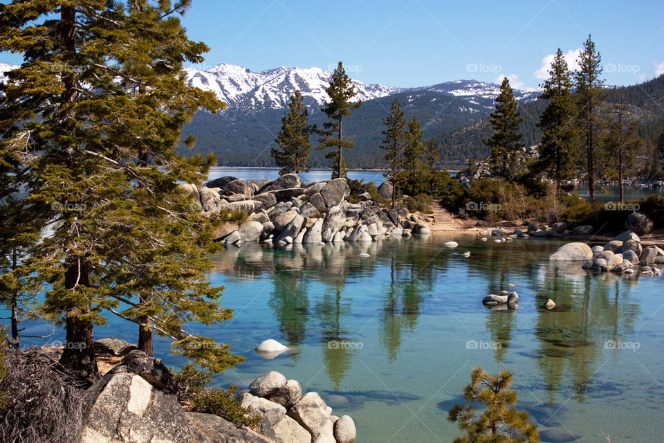 Scenic view of sand Harbor Beach