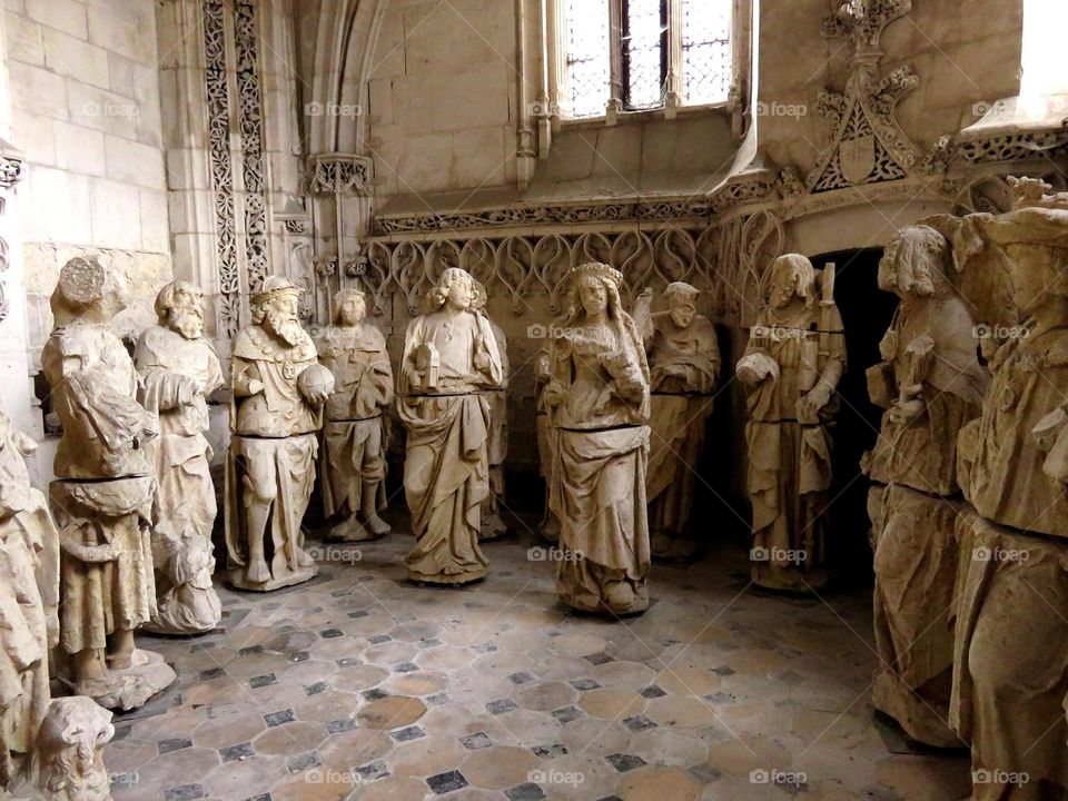 medieval statues in Rue Somme France 