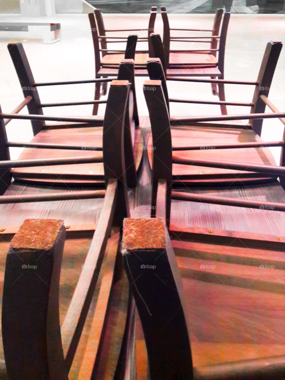 thea chair is on the table