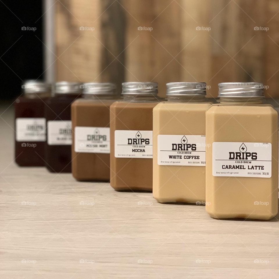 Coldbrew coffee series in various flavours like black coffee, citrus black, mocha, mocha mint, white coffee and caramel latte