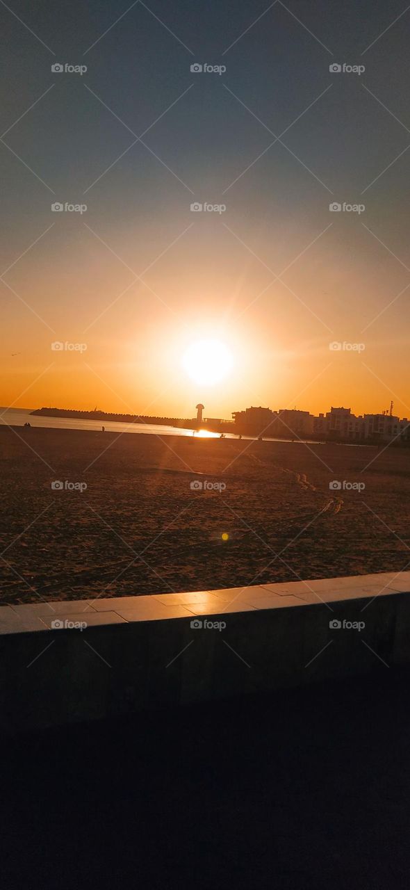 nice view at sunset in the beach